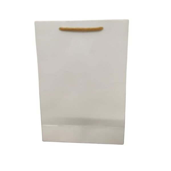 White Texture Paper Carry Bags - Image 2